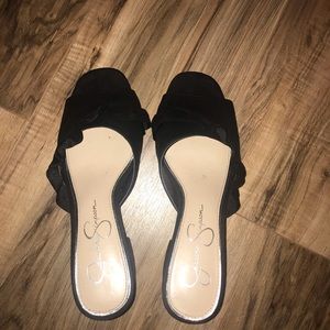 Jessica Simpson Low Block Heel Suede Sandal